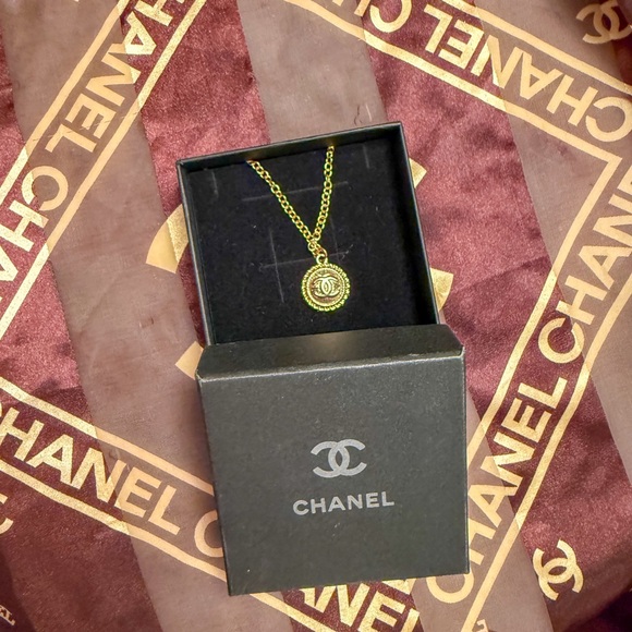CHANEL Jewelry - CHANEL Gold Medallion CC Pendant Necklace with Chain